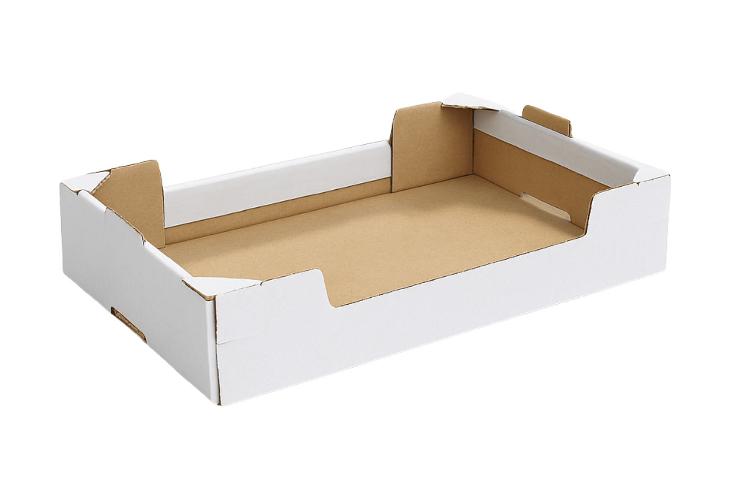 Tácek s dvojitě skládanými krátkými a dlouhými stranami